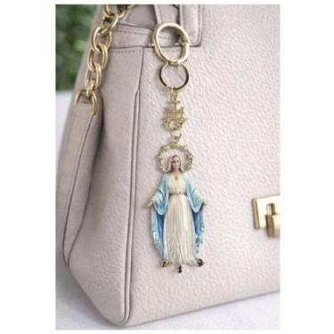 Imagem de Chaveiro Dourado Nossa Senhora das Graças com Strass - PRA VC
