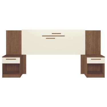 Imagem de Cabeceira Cama Box Madeirado Casal/Queen Loanda c/ 2 Mesas e 2 Gavetas