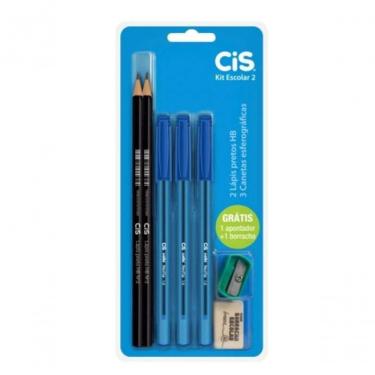 Imagem de Kit Escolar Cis Kit Escolar com 7 Peças com 2 Lápis Preto HB 3 Canetas Esferográficas A...