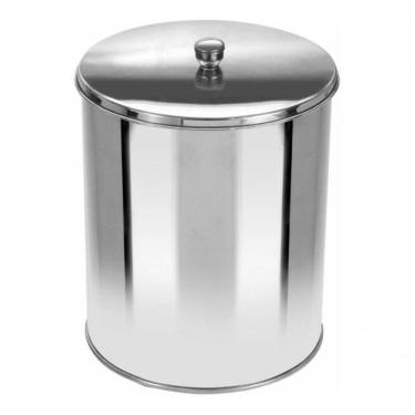 Imagem de Lixeira Office com Tampa 5L em Aço Inox com Design Compacto para Escritório Inox