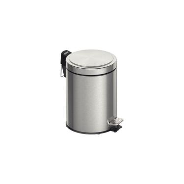 Imagem de Lixeira com Pedal Brasil Plus 5L Aço Inox Abertura por Pedal com Tampa com Amortecedor...