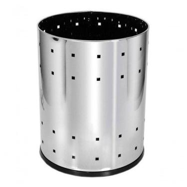 Imagem de Lixeira Telada 13L Aço Inox para Lixo Seco com Fundo Plástico Resistente Inox
