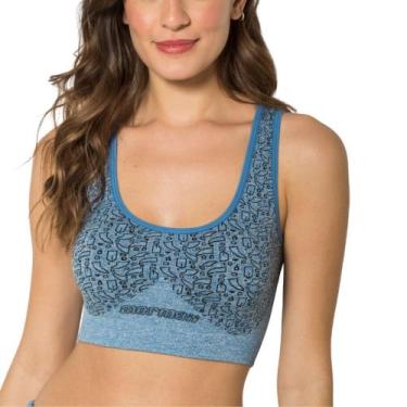 Imagem de Top Fitness De Microfibra Sem Costura Anatômico Sport  Para Academia S