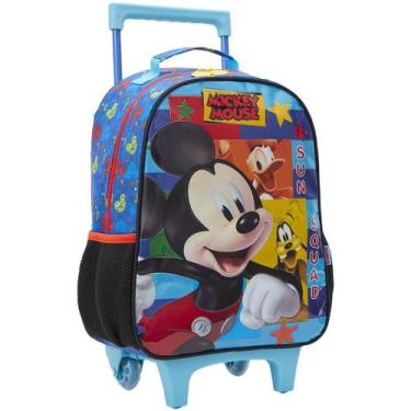 Imagem de Mochila Infantil Mickey Mouse Disney Mala De Rodinha Escolar, Azul
