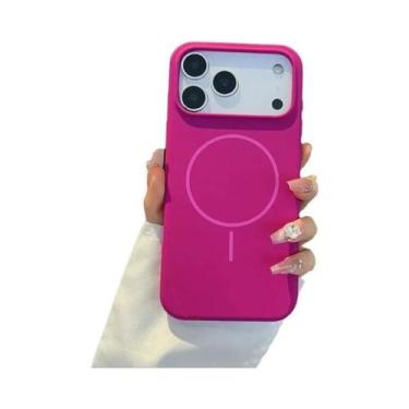 Imagem de Capa De Silicone Líquido Magnética De Luxo Para iPhone 17 pro Max Com 