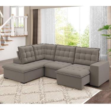 Imagem de Sofá de Canto Retrátil e Reclinável 4 Lugares 310cm Multimóveis CR4534