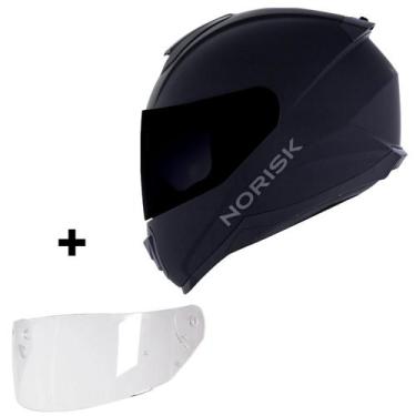 Imagem de Capacete Norisk Razor Monocolor Preto Fosco + Viseira Fumê, 58