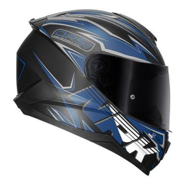 Imagem de Capacete Norisk Razor Ghost Masculino Moto Azul Moto Fechado, Preto Ci