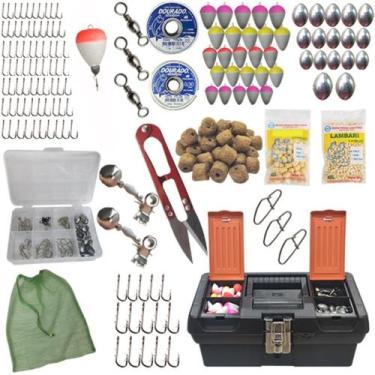 Imagem de Maleta Anzois Chumbos Linhas Boias Tralha Completa de Pesca - Marine S