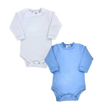 Imagem de Kit 2 Bodys Bodie Térmico Bebê Manga Longa Peluciado Baby - Fofotinhos