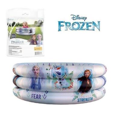 Imagem de Piscina Inflável Infantil Frozen 100 Litros Dimensões 86x20 - Etitoys,