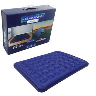 Imagem de Colchao Inflavel Casal Camping + Kit Reparo Cor Azul Top - Imporiente