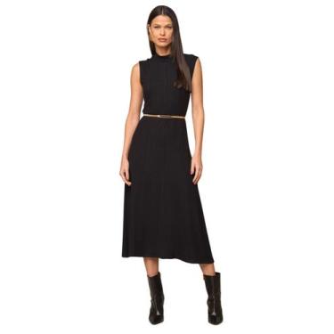 Imagem de Vestido Midi Lado Avesso Sem Mangas Preto, GG