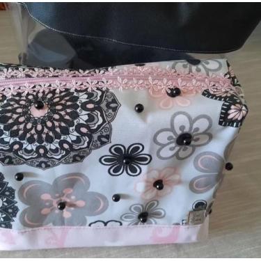 Imagem de Bolsa rosa branco floral - Sosobolsas