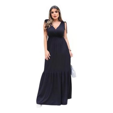 Imagem de Vestido Longo plissado Feminino Viscolycra Regata Soltinho Leve - Look
