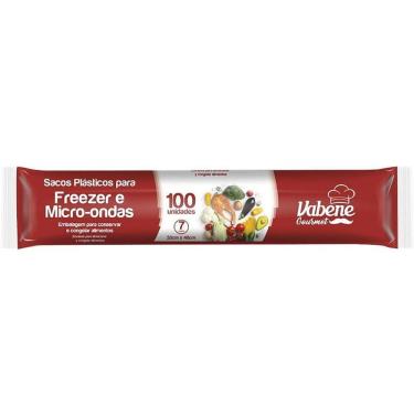 Imagem de Saco Plástico em Bobina 33x40CM 7L para Freezer e Micro-ondas Polímero Virgem Rolo com 100 Transparente Vabene