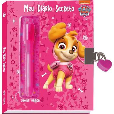 Imagem de Diário Secreto Infantil Editora Vale das Letras Patrulha Canina Skye com Caneta Mágica Rosa