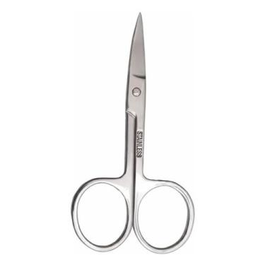 Imagem de Tesoura Para Unhas, Aço Inox, Ponta Curva, Prata Linha Basic - Dilcint