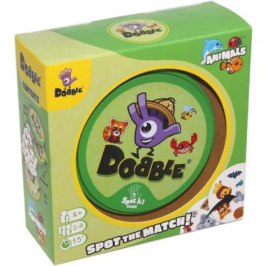 Imagem de Jogo de Tabuleiro Dobble Animais com Agilidade Visual em Cartas Ilustradas Amarelo Galápagos 55 CARTAS