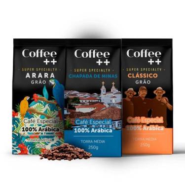 Imagem de Kit 3 Pacotes Café Especial em Grãos Coffee Mais Variedades Arara Clás