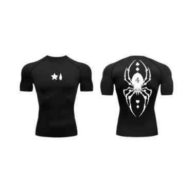 Imagem de Camisa De Compressão Masculina De Manga Longa Com Estampa De Aranha, S