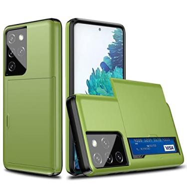 Imagem de Capa de suporte para slots de cartão deslizante para Samsung Galaxy S21 S30 S20 FE Note 20 Ultra 10 9 8 S10 5G S9 S8 Plus S10E S21 Capa de capa, verde, para Galaxy S10 5G