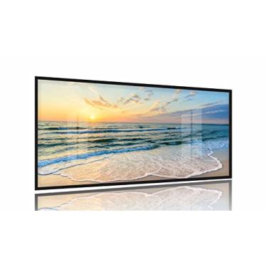 Imagem de Quadro Decorativo Mar Praia Sala Quarto 130x60 Moldura Preta 2x2