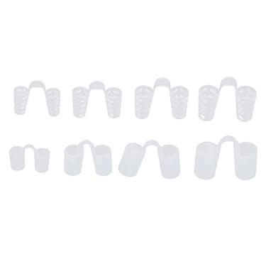 Imagem de 8 clipes de nariz de tamanhos diferentes para ronco, dilatador nasal de silicone leve com caixa de armazenamento