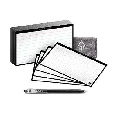 Imagem de Rocketbook Cloud Cards – Cartões ecológicos reutilizáveis com 1 caneta Pilot FriXion ColorStick e 1 pano de microfibra incluído – Conjunto único de 40 (7,6 cm x 12,7 cm)