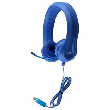 Imagem de HamiltonBuhl Fone de ouvido infantil Flex-Phones TRRS com microfone de pescoço de ganso, azul