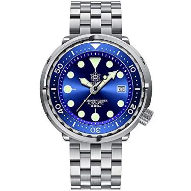 Imagem de Relógio de pulso Steeldive SD1975 mostrador preto bisel de cerâmica 30ATM 300m à prova d'água aço inoxidável NH35 Tuna masculino mergulho relógio de pulso, Azul