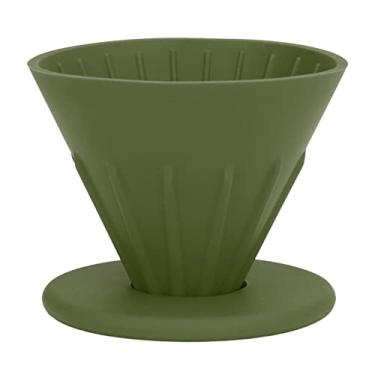 Imagem de Gotejamento de caf¨¦ de silicone,suporte de filtro de caf¨¦ de cone reutiliz¨¢vel com 1 pe?a funil de caf¨¦ e 1 pe?a suporte, para viagens, caminhadas, acampamento, escrit¨®rio dom¨¦stico(GREEN), Filt