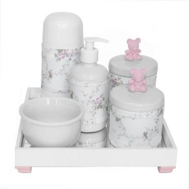 Imagem de Kit Higiene Espelho Completo Porcelanas, Garrafa Pequena E Capa Ursinh