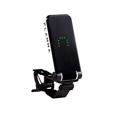 Imagem de FLAMMA Sintonizador de violão com clipe para afinador de baixo para guitarra elétrica, afinador de ukulele, modo de economia de energia, visor de LED, clipe de metal (branco)