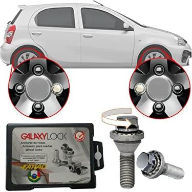 Imagem de Trava Antifurto Anti Roubo de Roda Parafuso Porca Farad Galaxylock Toyota Etios Com Mais de 10.000 Segredos 382/M
