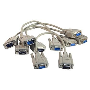 Imagem de Pacote com cinco cabos de extensão YCS Basics DB9 9 9 pinos Serial/RS232 macho/fêmea