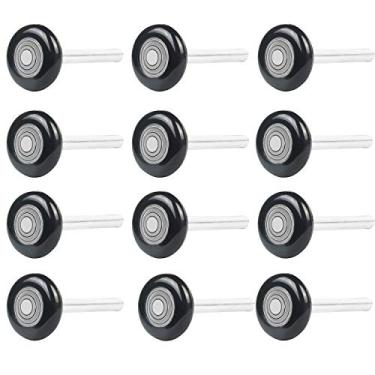 Imagem de 12 pacotes de 2" rolo preto para porta de garagem, rodas de porta de garagem de nylon Eau para substituição de trilho de garagem de 5 cm com rolamento esférico selado 6200ZZ e revestimento de nylon