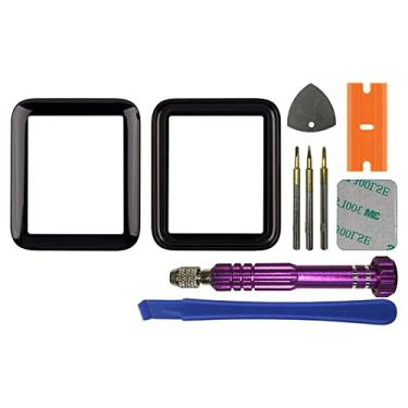 Imagem de SWARK Substituição de lente de vidro LED frontal compatível com Apple Watch Series 2 de 38 mm e Series 3 de 38 mm (sem tela LCD e digitalizador de toque) com kit de reparo
