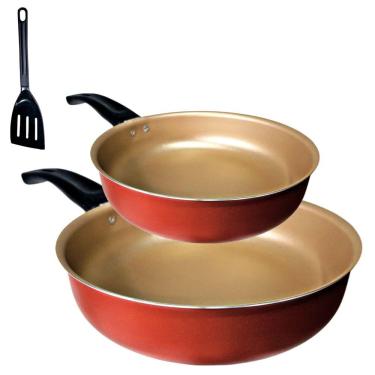 Imagem de Conjunto Kit Frigideira Alta Funda 2 Peças 18cm E 22cm Antiaderente