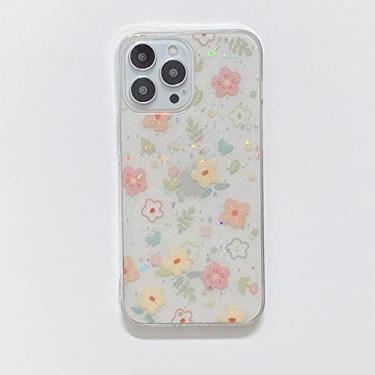Imagem de Capa Glitter Cute Flowers Para iPhone 13 12 11 14 Pro Max Mini XR XS X 10 8 7 Plus SE 2020 Capa macia de silicone epóxi transparente, T6, para iPhone12 Pro Max