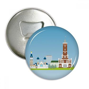 Imagem de Omsk Rússia National Symbol Pattern abridor de garrafas ímã de geladeira emblema multifuncional