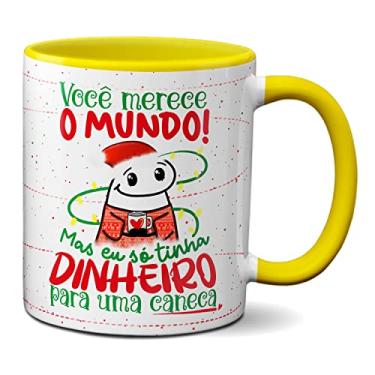 Imagem de Caneca Flork de Natal Frase Só Tinha Dinheiro Pra Caneca (Amarela)