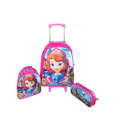 Imagem de Kit Mochila Escolar Infantil Princesinha Sofia Disney Com Rodinhas