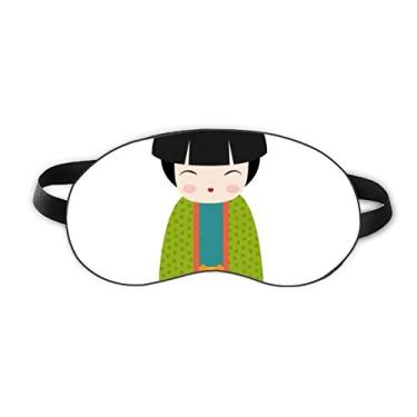 Imagem de Green Kimono Doll Art Japan Sleep Eye Shield Soft Night Vlindfold Shade Cover