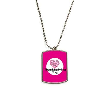 Imagem de DIYthinker Colar com pingente de identificação de cachorro de aço inoxidável Dia de Ação de Graças