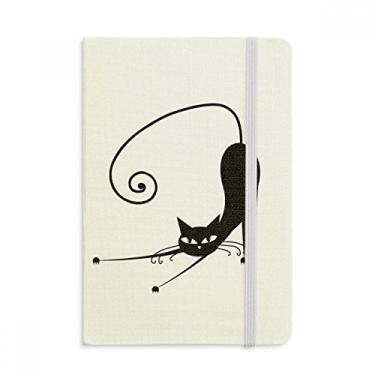Imagem de Caderno de desenho de animal de Halloween com desenho de gato preto elástico oficial capa dura diário clássico
