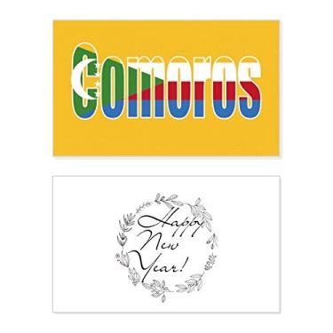Imagem de Comoros Country Flag Name New Year Festival Greeting Card Bless Message Gift