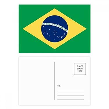 Imagem de Conjunto de cartões postais com bandeira nacional do Brasil, América do Sul, 20 peças