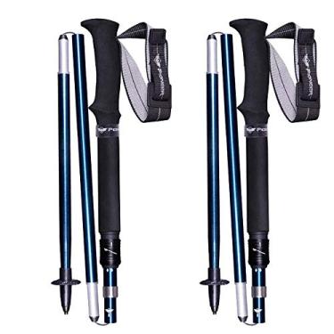 Imagem de C/H 2 peças/par de postes de caminhada com 5 seções, bastões dobráveis para caminhadas, acampamentos, mochilões
