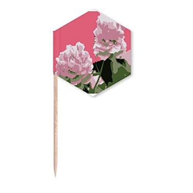 Imagem de Bandeiras de palitos de palitos de peônia chinesa de flor de medicamentos, palitos de cupcake, festa celebração